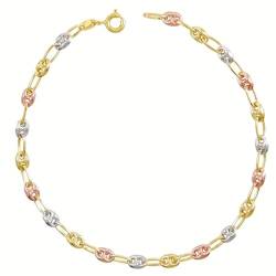 L'Atelier d'Azur – Armband, 3-farbiges Gold – dreifarbig – Kaffeebohnen-Muster gelb, weiß und rosa – für Damen von L'Atelier d'Azur