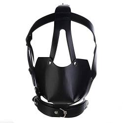 Unisex-Maskenhalsband, weich, PU-Leder, Schwarz von L Big Boss