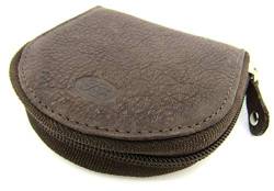 Geldbörse aus echtem weichem Leder mit Reißverschluss, braun, 9.5cm 3.74" by 9cm 3.54" von L E