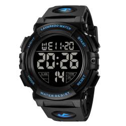 L LAVAREDO Digitale Herren-Armbanduhr, Sport-/Militäruhr, wasserdicht, Outdoor-Chronograph mit LED-Hintergrundbeleuchtung, Alarm/Datum von L LAVAREDO