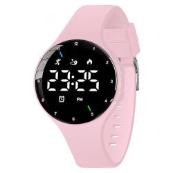 L LAVAREDO Herren Uhren, Digitale Sportuhr mit Timer, Dual Vibrationsalarm, Männer Frauen Armbanduhr mit LED-Display, Fitness Tracker Schrittzähler Uhr für Gehen Laufen, Geschenk Ideal, 04-pink, T6T von L LAVAREDO
