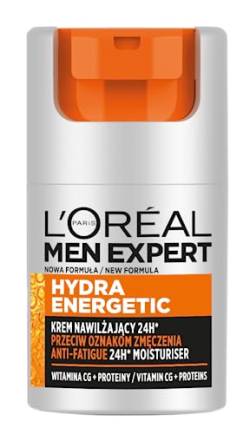 L'Oréal Paris Men Expert Hydra Energetic Gesichtscreme, 24h feuchtigkeitsspendend, gegen Müdigkeit, 50ml von L'ORÉAL