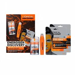 L'Oreal Men Expert Energizer Discovery Geschenkset für Herren, Hautpflege, Geschenk für Ihn, mit: Hydra Energetische Vitamin C Anti-Müdigkeitspflege [50 ml], Anti-Müdigkeit Augen Roll-On [10 ml] und von L'Oréal Men Expert