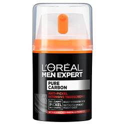 L'Oréal Men Expert Gesichtspflege für Männer, Anti-Pickel Feuchtigkeitscreme mit Vitamin B3 und vulkanischem Mineral, Pure Carbon, 1 x 50 ml von L'Oréal Men Expert