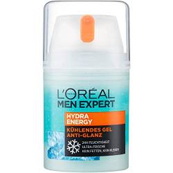 L'Oréal Men Expert Gesichtspflege für Männer, Mattierende und kühlende Feuchtigkeitscreme, Hydra Energy Kühlendes Gel Anti-Glanz, 1 x 50 ml von L'Oréal Men Expert