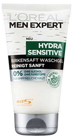 L'Oréal Men Expert Hydra Sensitive Birkensaft Waschgel, 2er Pack (2 x 150 ml) von L'Oréal Men Expert