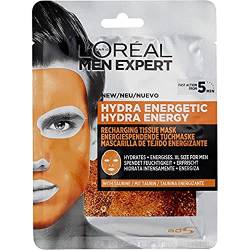 L'Oréal Men Expert Men Expert Hydra Energetic Tissue Gesichtsmaske für Männer, Tuchmaske für müde aussehende Haut (1 Stück) von L'Oréal Men Expert