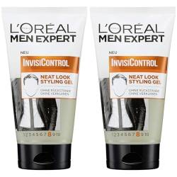 L'Oréal Men Expert Styling Gel für Männer, Neat Look Haarstyling-Gel zum Modellieren der Haare und natürliches Stylen der Haare, InvisiControl, 1 x 150 ml (Packung mit 2) von L'Oréal Men Expert