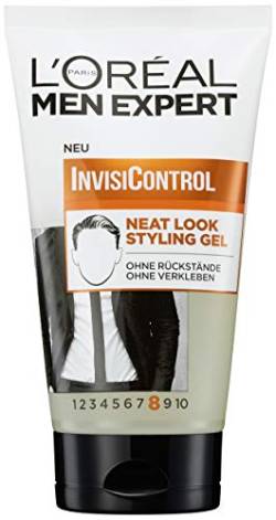 L'Oréal Men Expert Styling Gel für Männer, Neat Look Haarstyling-Gel zum Modellieren der Haare und natürliches Stylen der Haare, InvisiControl, 1 x 150 ml von L'Oréal Men Expert