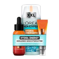 L'Oréal Men Expert kühlendes Anti-Glanz Pflegeset für Männer, Mit XXL Gesichtspflege, Gesichtsserum und Augen Roll-On, Set für Herren mit Feuchtigkeitspflege Anti-Müdigkeit, Hydra Energy, 3-teilig von L'Oréal Men Expert