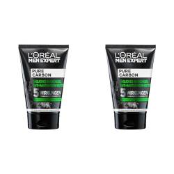 L'Oréal Paris Men Expert Waschgel für das Gesicht, Unreine Haut, Gesichtsreinigung für Männer, Pure Carbon Waschgel Anti-Hautunreinheiten, 1 x 100 ml (Packung mit 2) von L'Oréal Men Expert