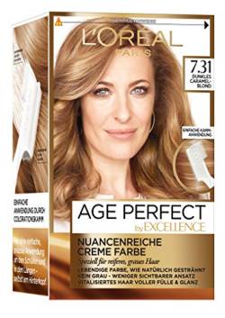 L'Oréal Paris Excellence Age Perfect Coloration, 7.31 Dunkles Caramelblond, 3er Pack (3 x 1 Stück) von L'Oréal Paris