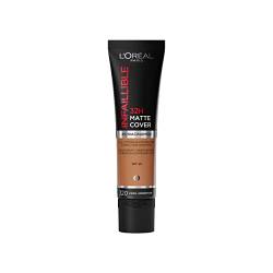 L'Oréal Paris Make up, Wasserfest und langanhaltend, Mattierende, flüssige Foundation mit hoher Deckkraft, Formel mit 4% Niacinamiden, Infaillible 32H Matte Cover, Nr. 320 Cool, 1 x 30 ml von L'Oréal Paris