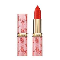 L'Oréal Paris MakeUp Limited Edition 2021 Je T'Aime Color Riche Lippenstift mit erhabenen Herzen, volle Farbe, Satin-Finish, 125 Maison Marais - 200 g von L'Oréal Paris