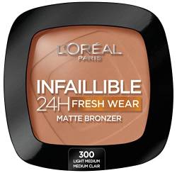 L'Oréal Paris langanhaltender und deckender Bronzer, Für eine natürliche und matte Bräune, Infaillible 24h Fresh Wear Soft Matte, Farbe: 350 Medium, 1 Stück von L'Oréal Paris