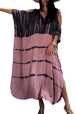 L-Peach Damen Bohemian Kaftan Cardigan Nachthemd Langes Loungewear Strandkleid Vertuschungen Robe Sarong Pareo von L-Peach