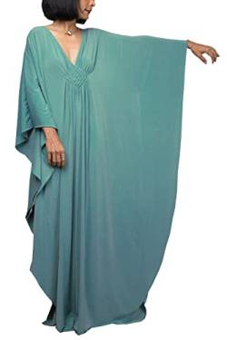 L-Peach Damen Bohemian Kaftan Maxi Loungewear Übergroße Nachthemd Homewear Strand Vertuschen Kleid von L-Peach