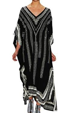 L-Peach Damen Bohemian Kaftan Maxi Loungewear Übergroße Nachthemd Homewear Strand vertuschen Kleid von L-Peach