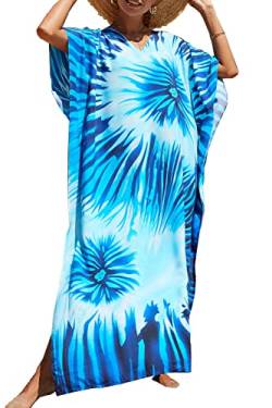 L-Peach Damen Bohemian Kaftan Nachthemd Langes Loungewear Strandkleid Vertuschungen Robe Sarong Pareo von L-Peach