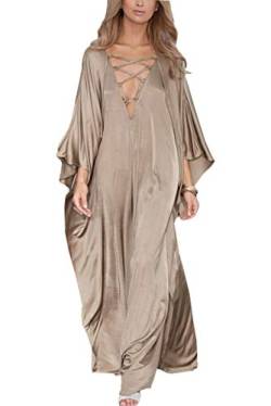 L-Peach Damen Bohemian Kaftan Nachthemd Langes Loungewear Strandkleid Vertuschungen Robe Sarong Pareo von L-Peach