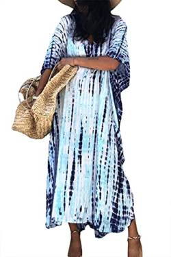 L-Peach Damen Bohemian Kaftan Nachthemd Langes Loungewear Strandkleid Vertuschungen Robe Sarong Pareo von L-Peach