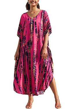 L-Peach Damen Bohemian Kaftan Nachthemd Langes Loungewear Strandkleid Vertuschungen Robe Sarong Pareo von L-Peach