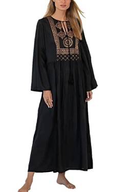 L-Peach Damen Kaftan Loungewear Boho Homewear Übergroße Kimono Maxi Strandkleid Cover Ups Robe von L-Peach