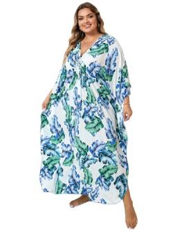 L-Peach Damen Langes Caftan Nachthemd Loungewear Strandkleid Vertuschungen Robe Sarong Pareo von L-Peach