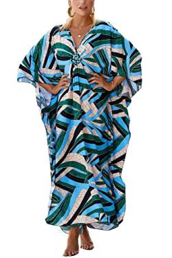 L-Peach Damen Langes Caftan Nachthemd Loungewear Strandkleid Vertuschungen Robe Sarong Pareo von L-Peach