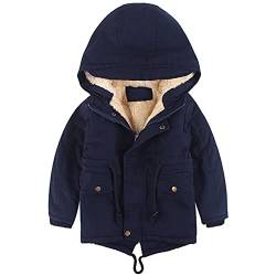 L SERVER Winterjacke für Jungen und Mädchen,warm Hoodie Outfits Dicke Mantel Baby Wintermäntel, Dunkelgrün(Verdickung), 104-110 von L SERVER