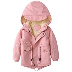 L SERVER Winterjacke für Jungen und Mädchen,warm Hoodie Outfits Dicke Mantel Baby Wintermäntel, Rosa(Verdickung), 122-128 von L SERVER