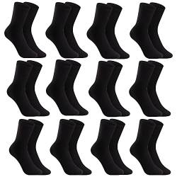 L&K-II 12 Paar Damen/Herren Socken Business Freizeit Baumwolle Schwarz Weiß mehrfabrig 2027BL-N 35 38 von L&K-II