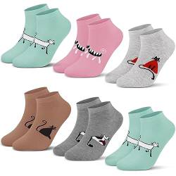 L&K-II 12 Paar Damen Sneaker Socken Füßlinge mehrfabrig mit verschiedene Muster 92205-N 35 38 von L&K-II