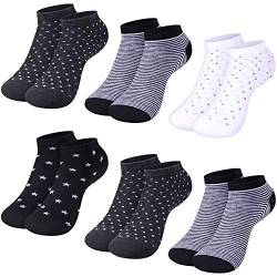 L&K-II 12 Paar Damen Sneaker Socken Füßlinge mehrfabrig mit verschiedene Muster 92229-N 35 38 von L&K-II