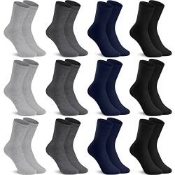 L&K-II 12 Paar Herren Socken Jeans Farbe Business Freizeit Baumwolle Komfort-Bund 2027 BU 43-46 von L&K-II