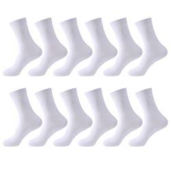 L&K-II 12 Paar Herren Socken Weiß Business Freizeit Baumwolle Komfort-Bund 2027 WH 47-50 von L&K-II