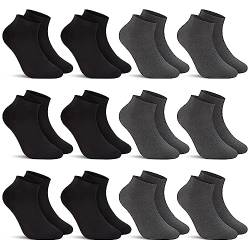 L&K-II 12 Paar Sneaker Socken Herren Kurzsocken Füßlinge atmungsaktive Baumwolle 2301BGE 35-38 von L&K-II