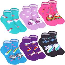 L&K-II 12er Kinder Mädchen socken mit niedlichen Mustern Sneakersocken Kids Füßlinge aus Baumwoll bunt 2810 23-26 von L&K-II