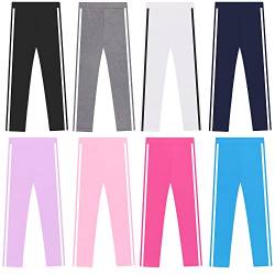 L&K-II 4er Pack Mädchen Leggings mit Seitenstreifen Kinder Sport Hosen Fitness Leggins Baumwolle Mehrfabrig 2701 Überraschung-Set Gr.110 von L&K-II