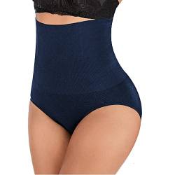 L&K-II Bauchweg Unterhose Damen Shapewear Miederhose Hohe Taille Miederslips Body Shaper Figurformende Unterwäsche Blau M/L von L&K-II