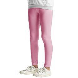 L&K-II Kinder Leggings Basic Uni Farbe Mädchen Tanzhose Baby Leggins Fitness Hose Baumwolle 2708 Pink-146 von L&K-II