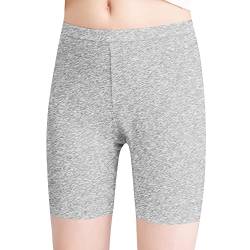 L&K-II Mädchen Leggings Kurz Radlerhose aus Baumwolle Sommer Shorts Uni Farbe Grau 110/116 von L&K-II