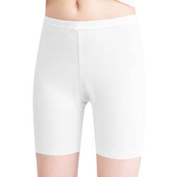 L&K-II Mädchen Leggings Kurz Radlerhose aus Baumwolle Sommer Shorts Uni Farbe Weiß 122/128 von L&K-II