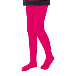 L&K-II Thermostrumpfhose Mädchen Kinderstrumpfhose mit Innenfutter Winter warm blickdichte Kuschel seamless Treggings hoch Bund Tight 4611 Rosa 134-140 von L&K-II