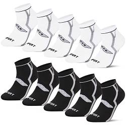 L&K 10 Paar Herren Sneaker Sport Socken Füßlinge aus Baumwolle antibakteriell 2327 39-42 von L&K