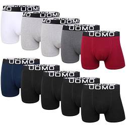 L&K 10er Pack Herren Retroshorts Boxershorts Baumwolle klassischen Unifarben Unterhose Mehrfarbig 1116 E 2XL von L&K