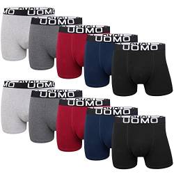 L&K 10er Pack Herren Retroshorts Boxershorts Baumwolle klassischen Unifarben Unterhose Mehrfarbig 1116 F 3XL von L&K