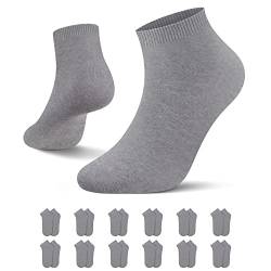 L&K 12 Paar Herren/Damen Sneaker-Socken Uni Farbe Füßlinge Grau 39/42 2301NGE von L&K