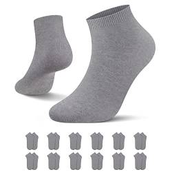 L&K 12 Paar Herren/Damen Sneaker-Socken Uni Farbe Füßlinge Grau 43/46 2301NGE von L&K