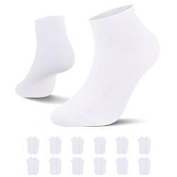 L&K 12 Paar Herren/Damen Sneaker-Socken Uni Farbe Füßlinge Weiß 47/50 2301WH von L&K